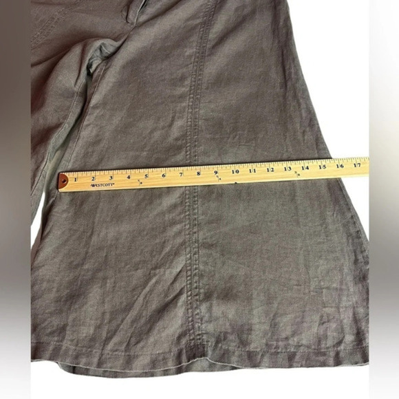 Forever 21 Linen Wide Left Coloutte Contemporary High Waist Chocolate Brown - Picture 5 of 13